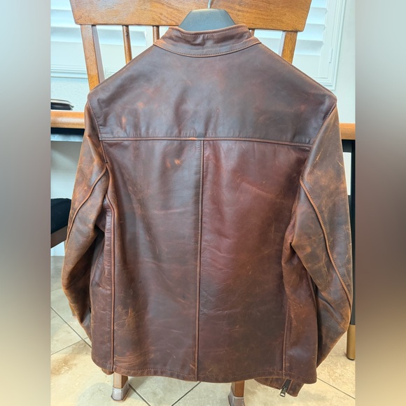 Schott NYC Unlined Cowhide Cafe Racer Leather Jacket - Picture 2 of 9
